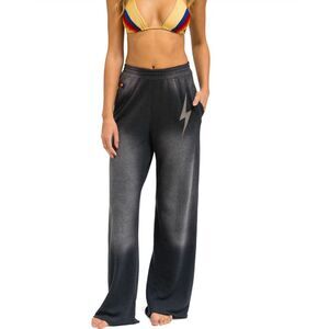 Aviator Nation BOLT STITCH WIDE LEG POCKET SWEATPANTS